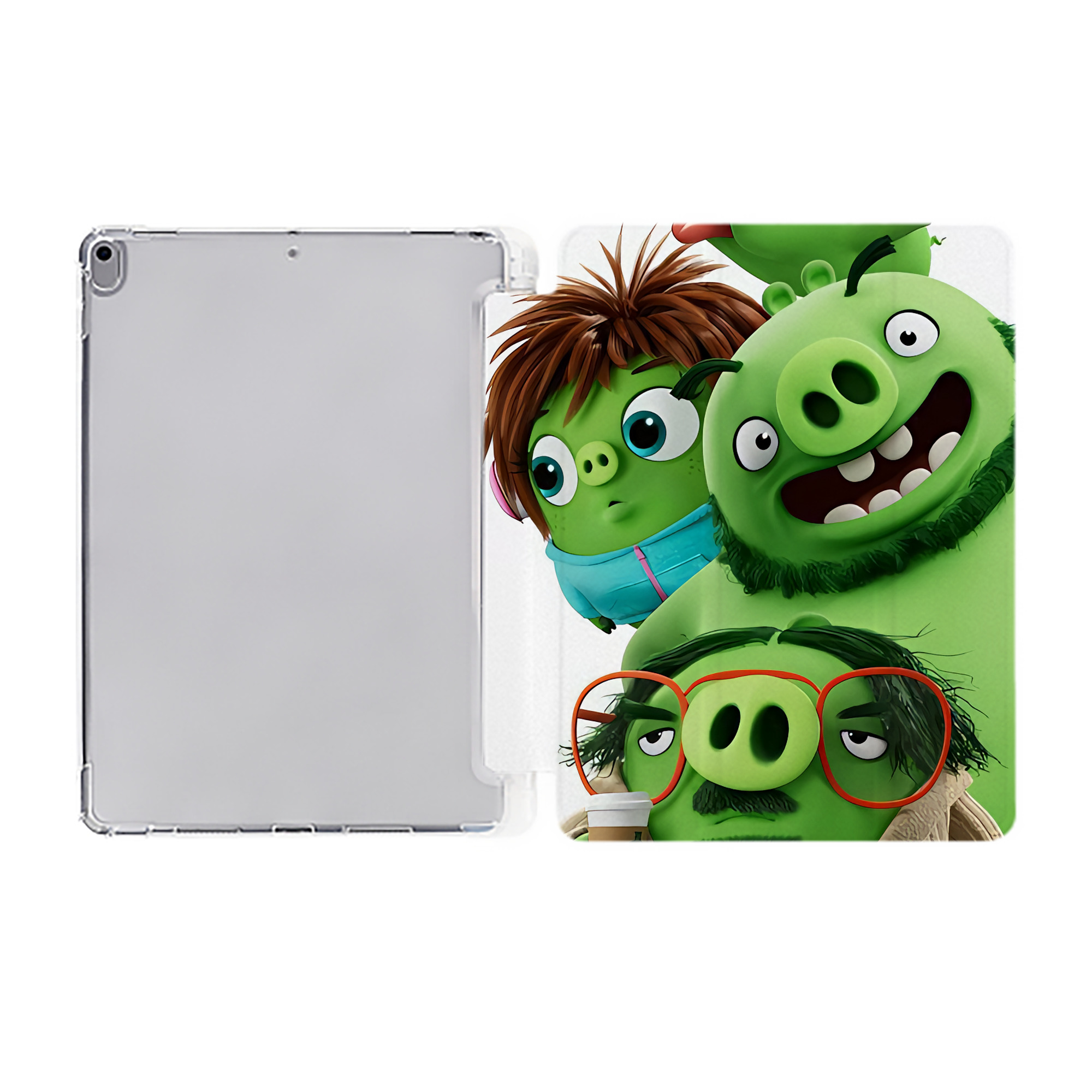 （画像用） Angry Birds アングリーバード IPad ケース ペン収納付き 三つ折りスタンド PUレザー×シリコン 対応機種9.5/10.5/10.9インチ